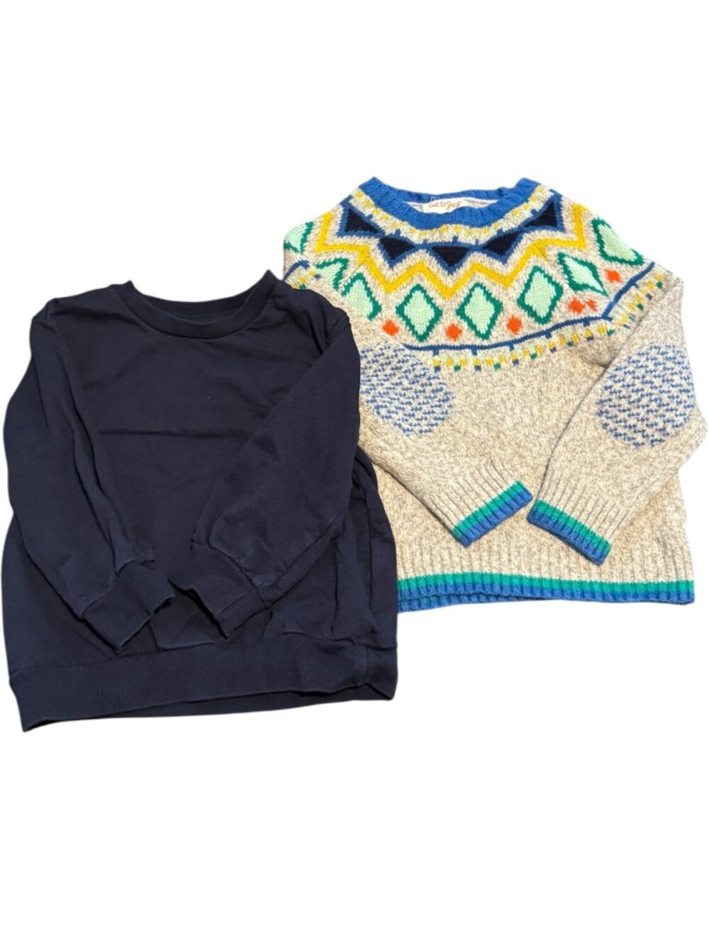 Toddler Boys 3T Sweater Bundle H&M Blue Sweatshirt Cat & Jack Knit Pullover Tops